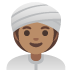 👳🏽‍♀️ woman wearing turban: medium skin tone display on Google